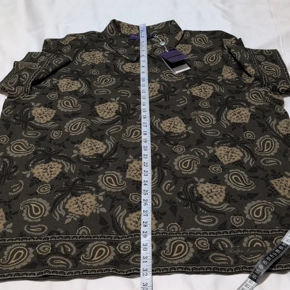 Ralph Lauren Black and Tan Casual Button Down Shirt - Picture 7 of 12